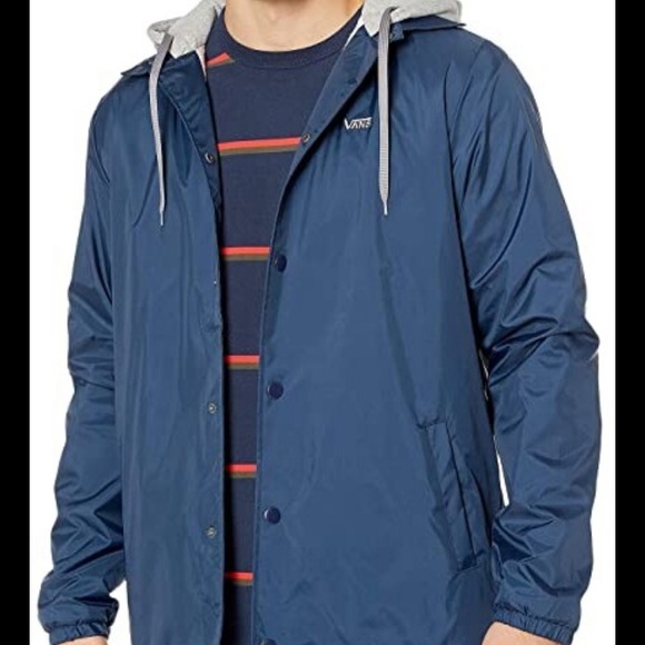 Vans Jackets \u0026 Coats | Vans Riley Navy Blue Hooded Coaches Jacket | Color: Blue | Size: L | Pitucas16's Closet